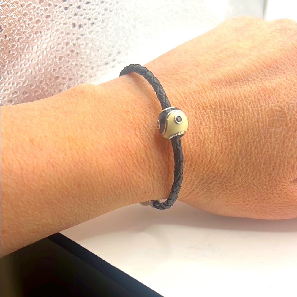 Pandora Black Braided Bracelet about 7”
